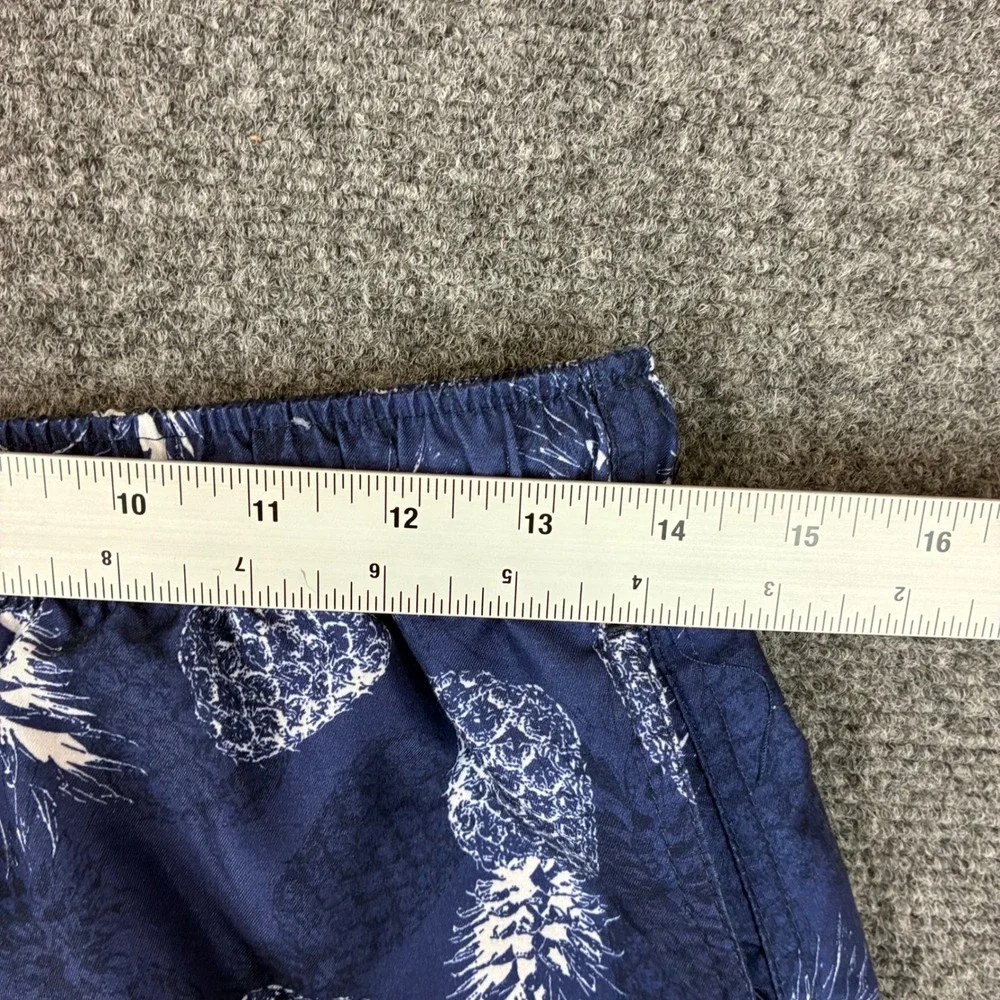 Crown & Ivy Mens Blue Pineapple Print Swim Trunks Board Shorts Small